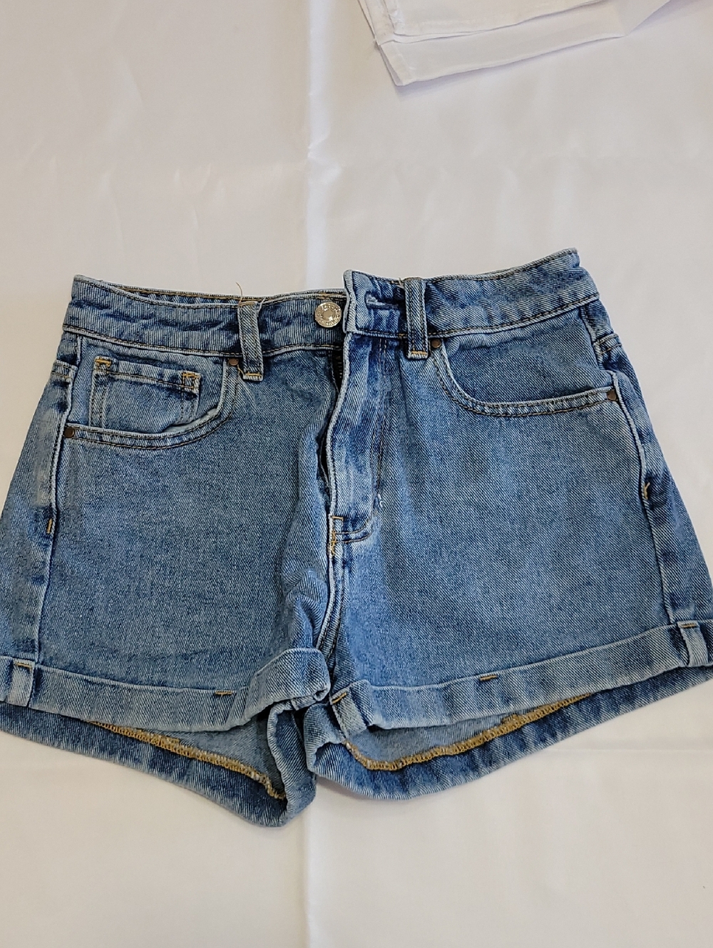 PacSun Light Blue High-Rise Cuffed Jean Shorts